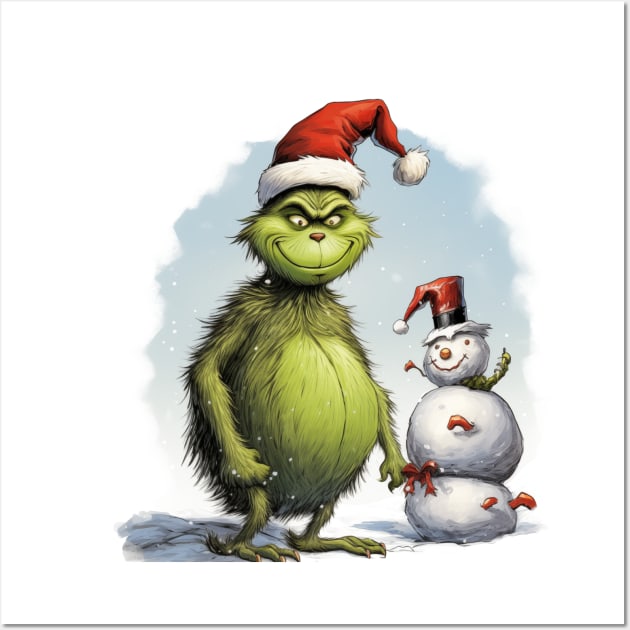 GRINCH AND SNOWMAN Wall Art by Drank